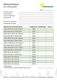 Bestellformular Weihnachtsbäume