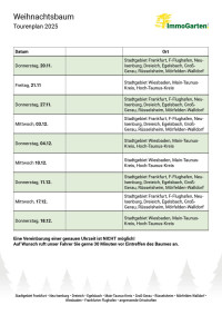 Tourenplan Weihnachtsbäume